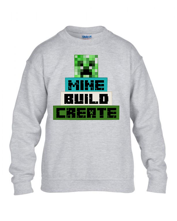 minecraft creeper Sportszürke Gyerek Pulóver