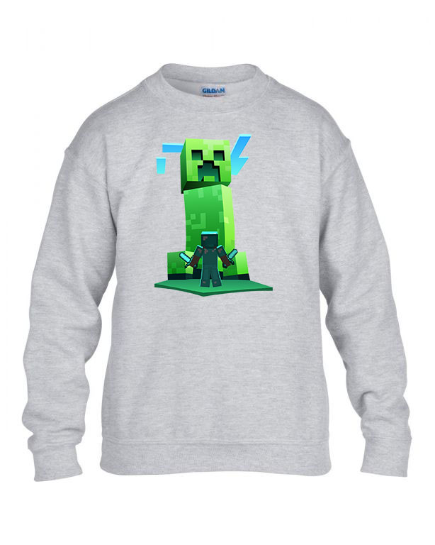 creeper minecraft Sportszürke Gyerek Pulóver