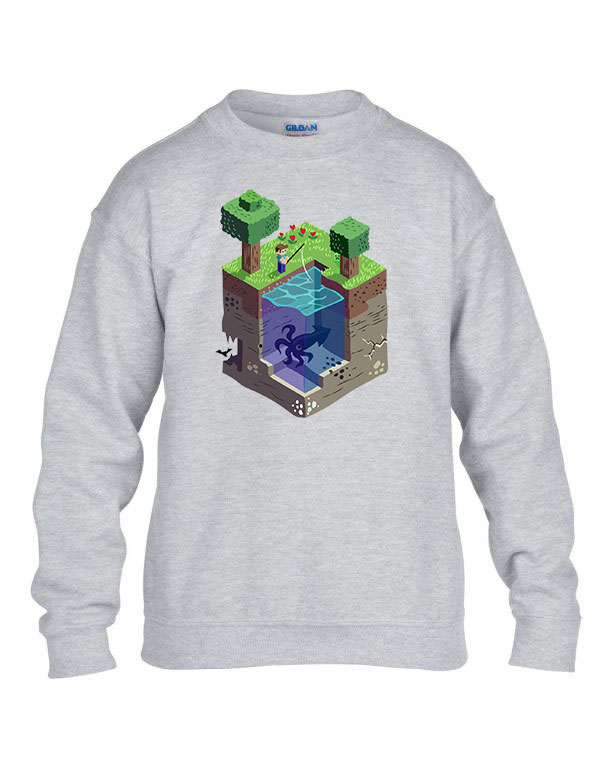 minecraft Sportszürke Gyerek Pulóver