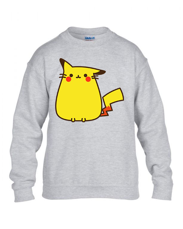 pusheen macska macskás cica cicás Sportszürke Gyerek Pulóver