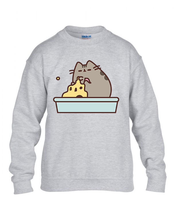 homokvár nyár nyaralás pusheen macska macskás cica cicás Sportszürke Gyerek Pulóver