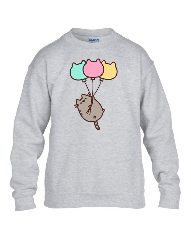 pusheen lufi macska macskás cica cicás Sportszürke Gyerek Pulóver
