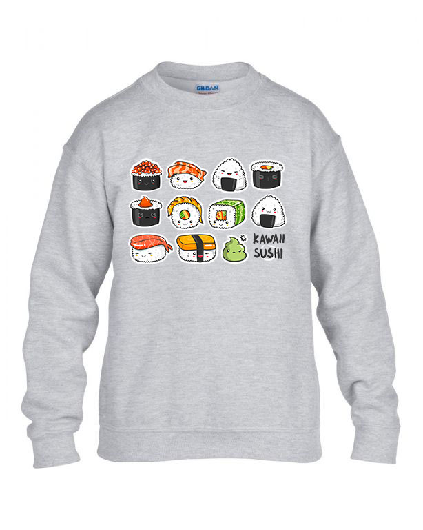 szusi sushi kawaii Sportszürke Gyerek Pulóver