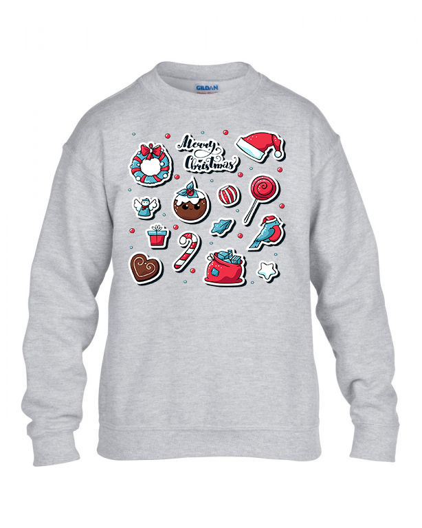 karácsony karácsonyos merry christmas mézeskalács Sportszürke Gyerek Pulóver