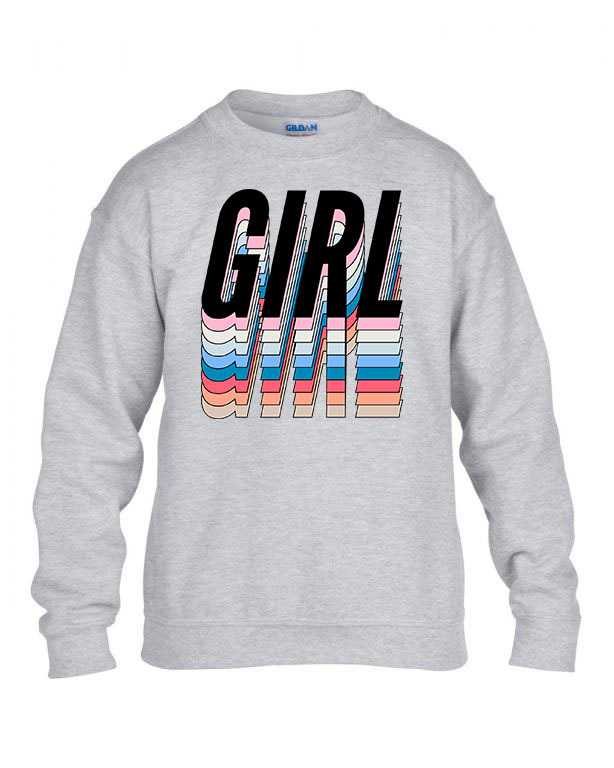 GIRL girl power grl pwr Sportszürke Gyerek Pulóver
