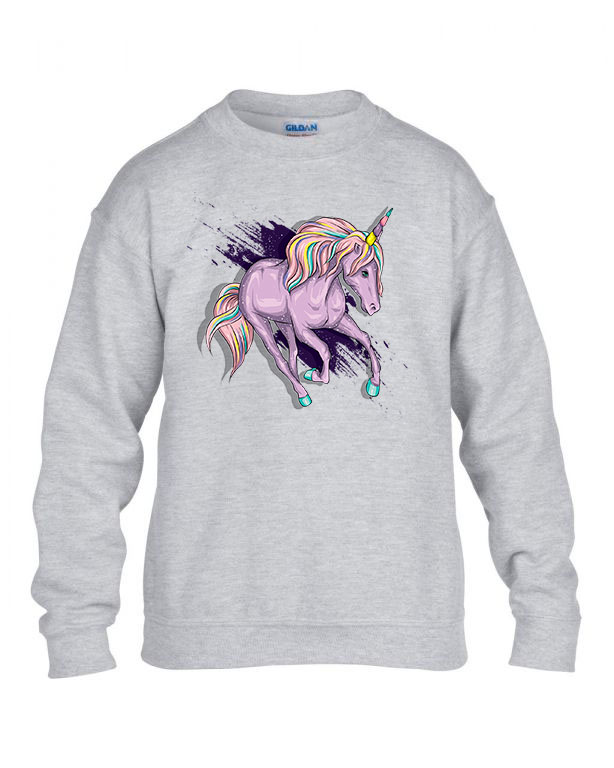 Unikornis unicorn Sportszürke Gyerek Pulóver