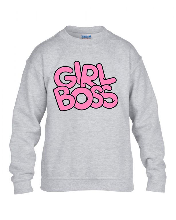 Girl Boss Sportszürke Gyerek Pulóver