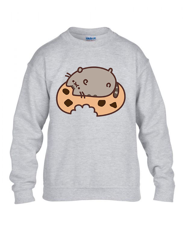pusheen macska macskás cica cicás Sportszürke Gyerek Pulóver