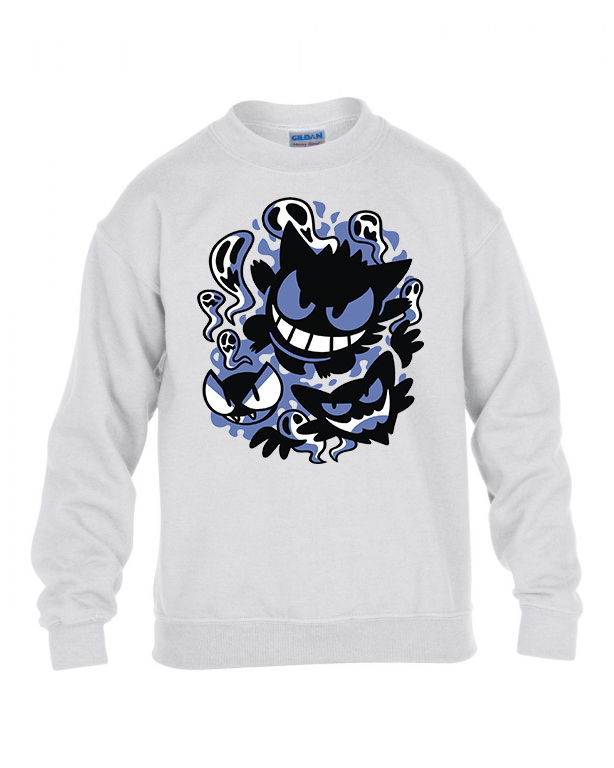 Gengar Ghastly Hunter Pokemon Fehér Gyerek Pulóver
