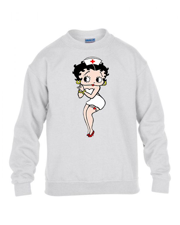 Betty Boop Fehér Gyerek Pulóver
