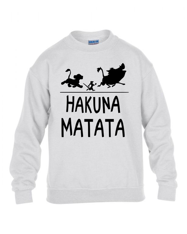 hakuna matata oroszlánkirály Fehér Gyerek Pulóver