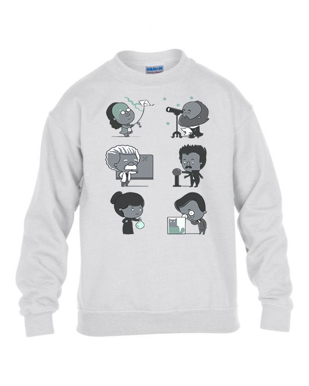madame curie einstein benjamin franklin tesla Fehér Gyerek Pulóver