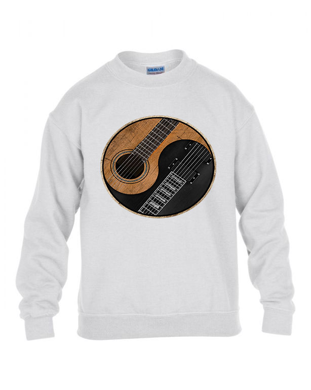 Gitár Yin Yang Fehér Gyerek Pulóver
