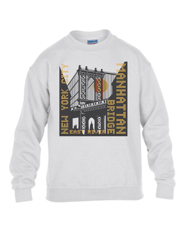 Manhattan new york Fehér Gyerek Pulóver