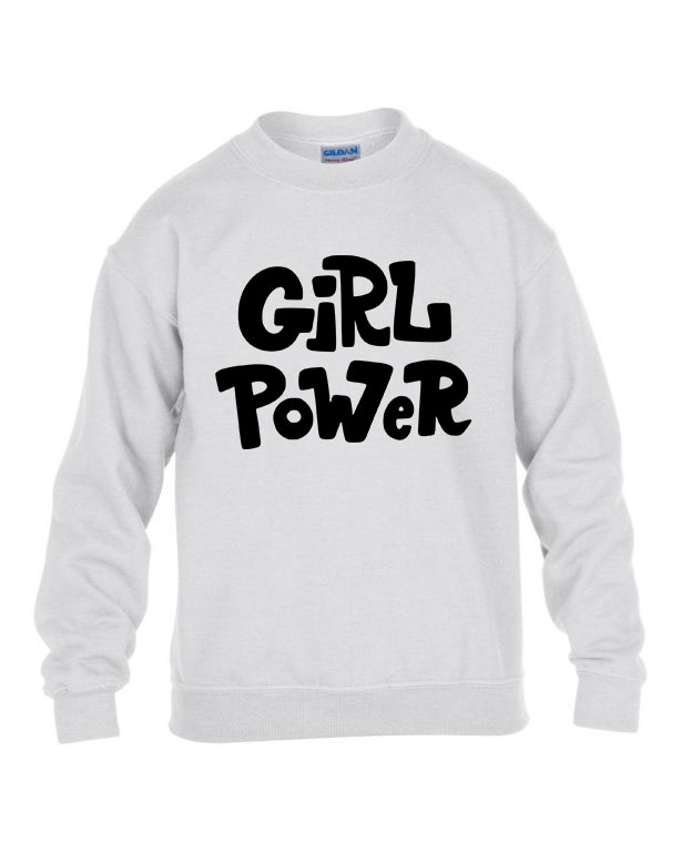 Girl Power Fehér Gyerek Pulóver