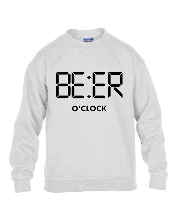 Vicces Sör Beer Oclock Fehér Gyerek Pulóver