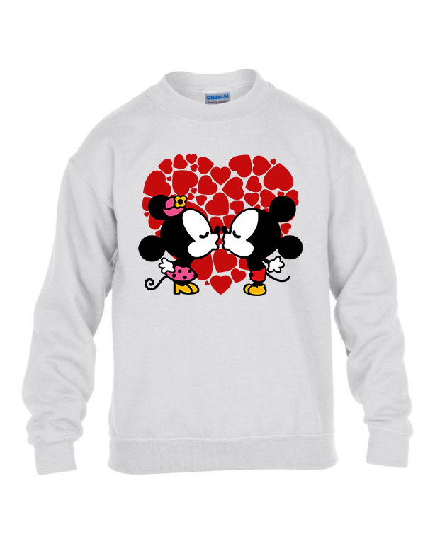 Mickey És Minnie Egér Love Fehér Gyerek Pulóver