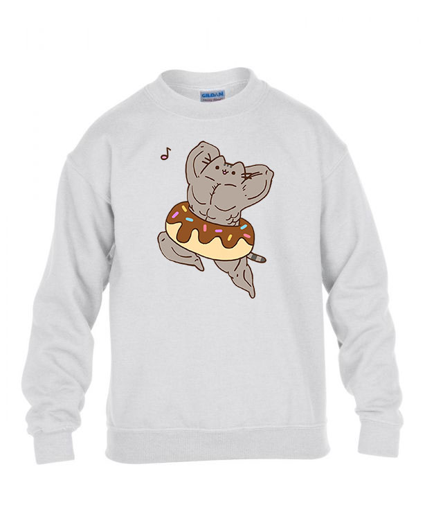 Izmos Pusheen Macska Macskás Fehér Gyerek Pulóver