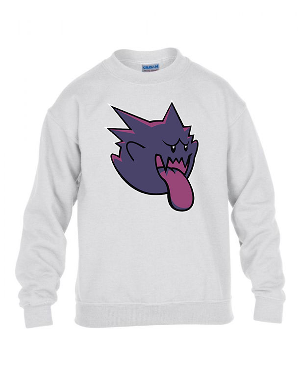 Mario Gengar Pokemon Fehér Gyerek Pulóver