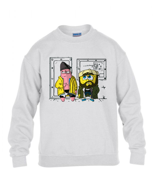 spongya bob jay és néma bob Fehér Gyerek Pulóver