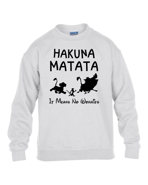 hakuna matata az oroszlánkirály Fehér Gyerek Pulóver