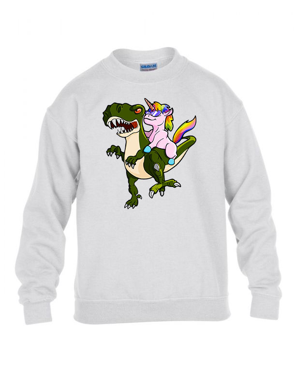unikornis t-rex Fehér Gyerek Pulóver