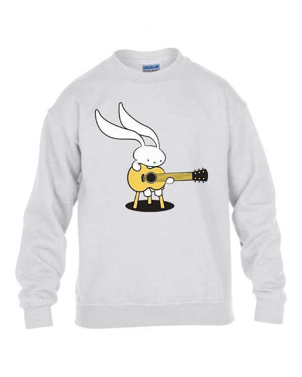 gitáros nyuszi Fehér Gyerek Pulóver