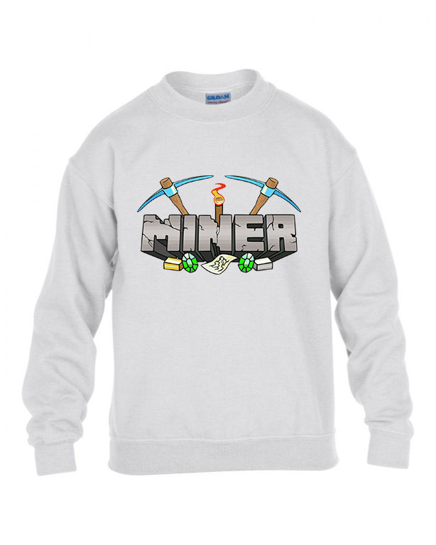 minecraft Fehér Gyerek Pulóver