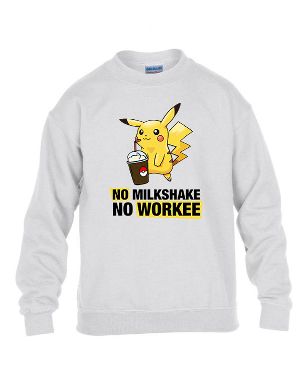no milkshake no workee Fehér Gyerek Pulóver