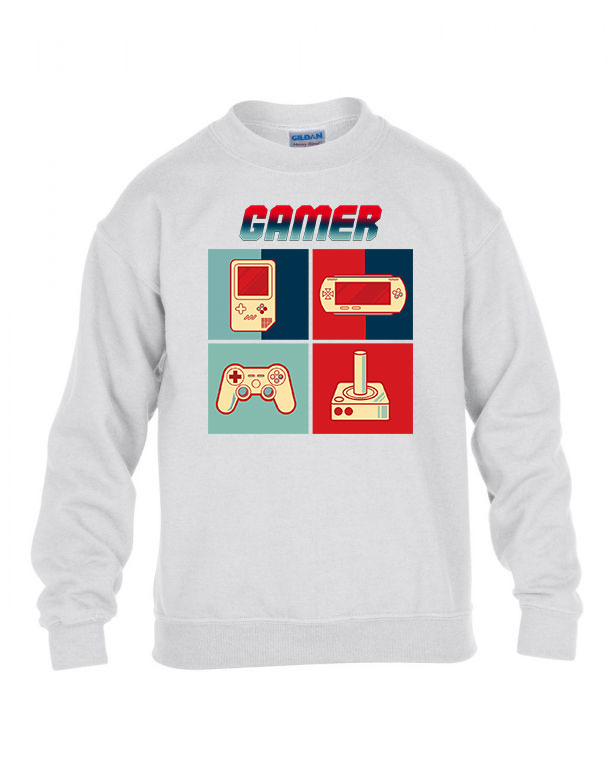 Gamer joystick gameboy Fehér Gyerek Pulóver