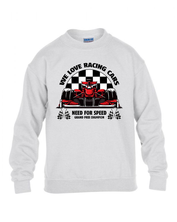 sport kocsi racing car versenyautó Fehér Gyerek Pulóver