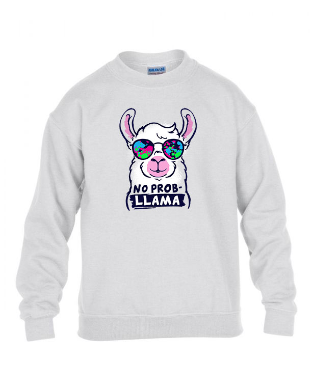 láma no probllama Fehér Gyerek Pulóver