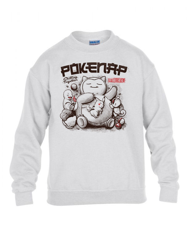 pokemon snorlax pikachu charmander alvós alvás Fehér Gyerek Pulóver