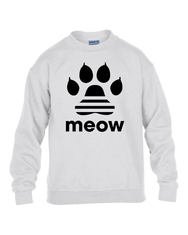 meow macskás cicás cica Fehér Gyerek Pulóver