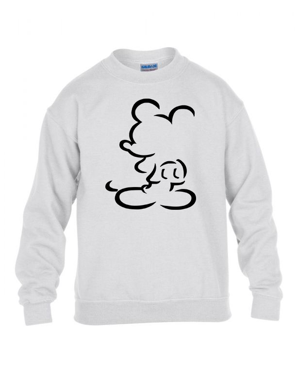 mickey egér outline Fehér Gyerek Pulóver