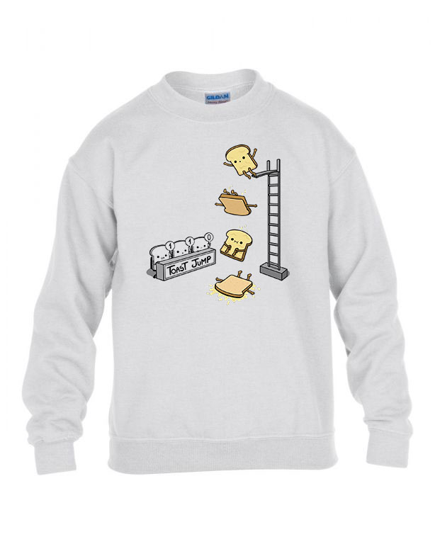 toast jump kenyér humor Fehér Gyerek Pulóver