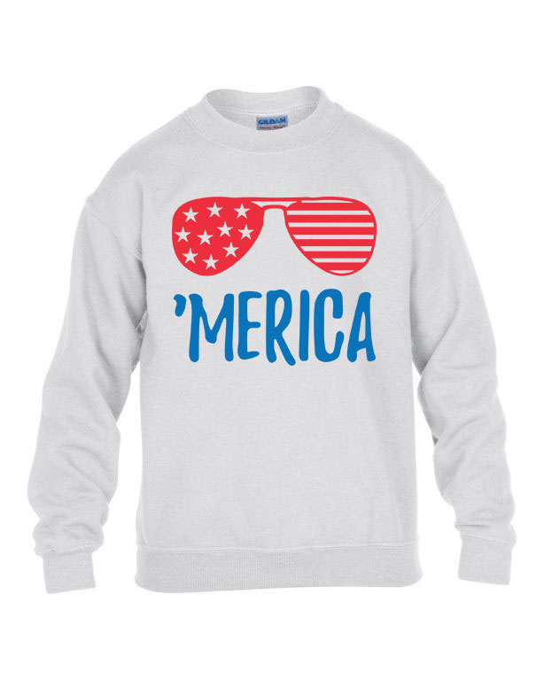 merica america Fehér Gyerek Pulóver