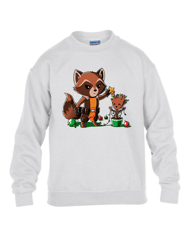 groot rocket raccoon Fehér Gyerek Pulóver