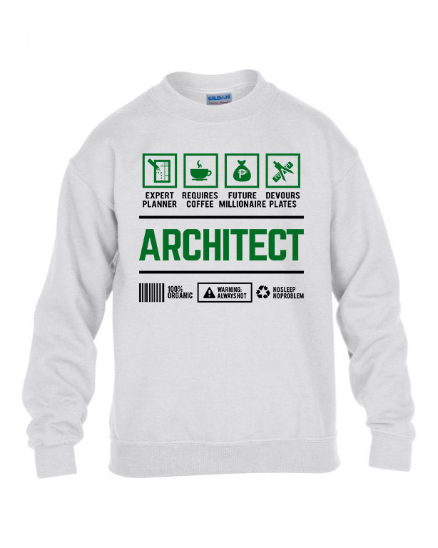 Építész építő architect Fehér Gyerek Pulóver