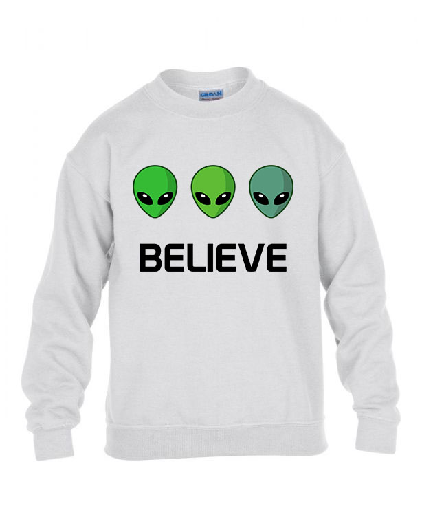 believe ufo Fehér Gyerek Pulóver