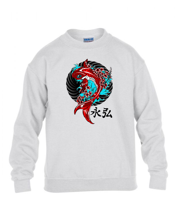 japán koi hal koi fish Fehér Gyerek Pulóver