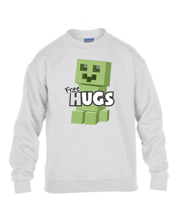 minecraft creeper Fehér Gyerek Pulóver