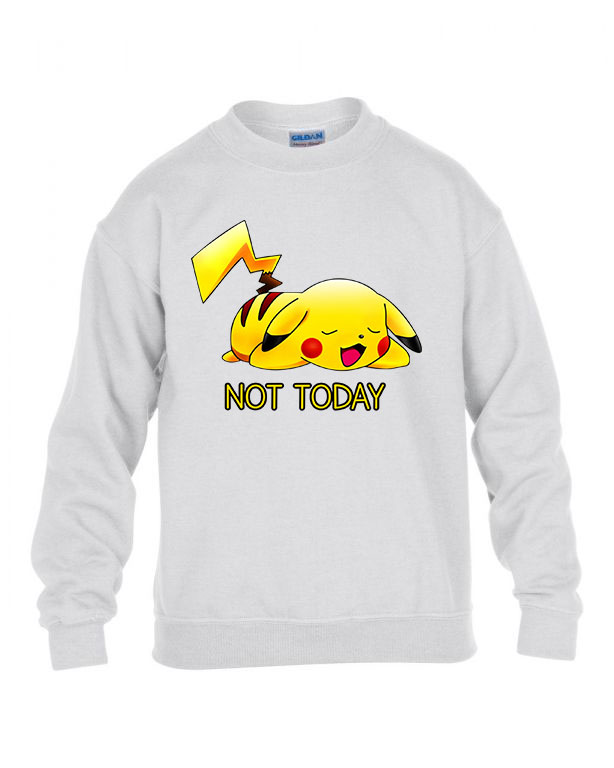 not today pikachu pokemon Fehér Gyerek Pulóver