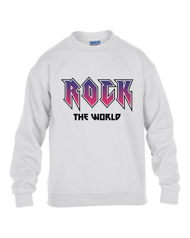 rock the world Fehér Gyerek Pulóver
