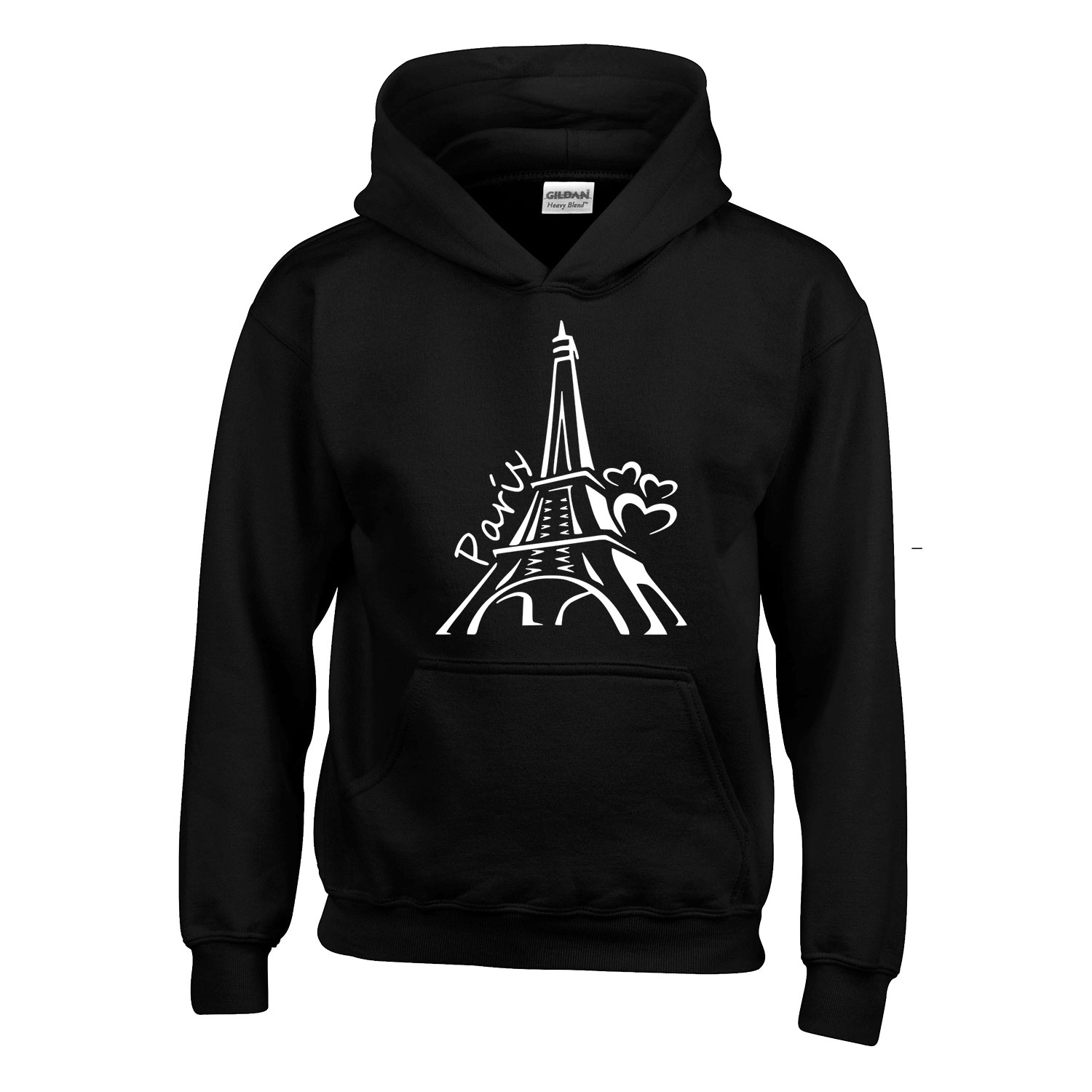 párizs francia eiffel torony Fekete Gyerek Kapucnis Pulóver