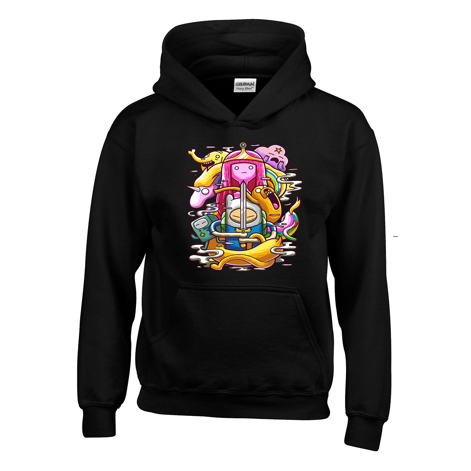 Adventure Time Fekete Gyerek Kapucnis Pulóver