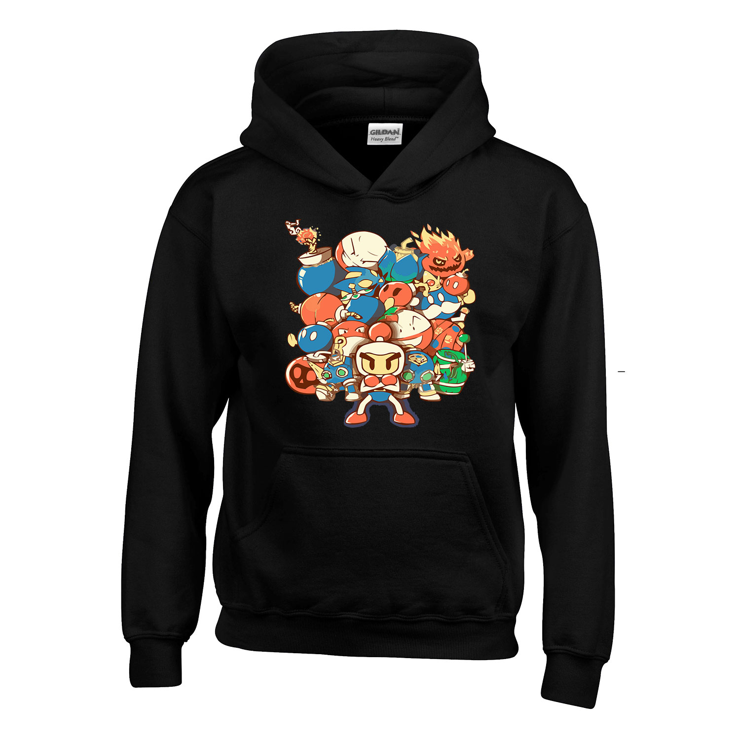 bomberman mario voltorb pokemon Fekete Gyerek Kapucnis Pulóver