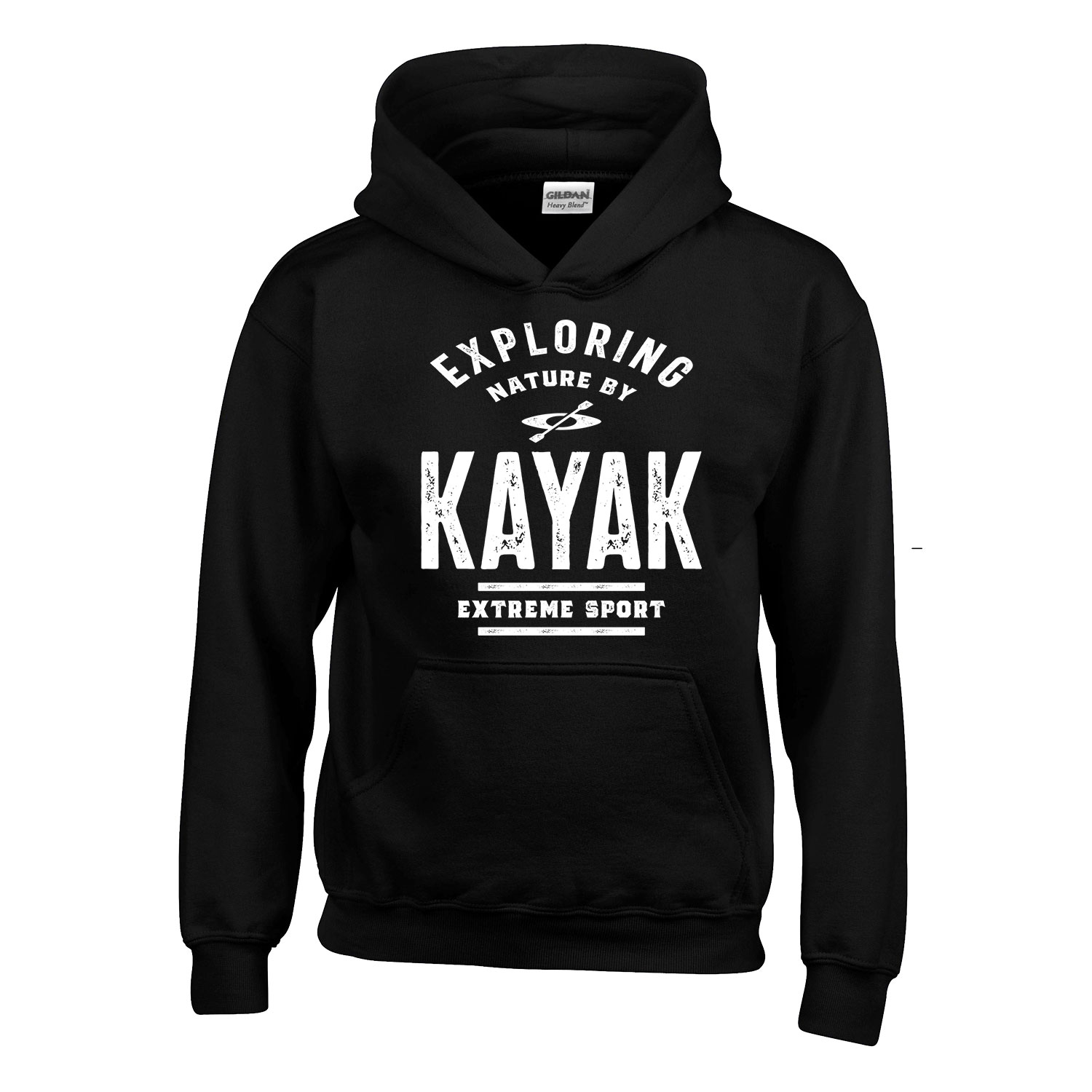 kajak kenu kayak Fekete Gyerek Kapucnis Pulóver