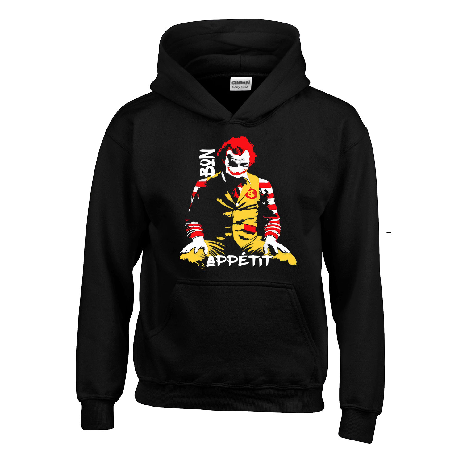 ronald mcdonald joker Fekete Gyerek Kapucnis Pulóver