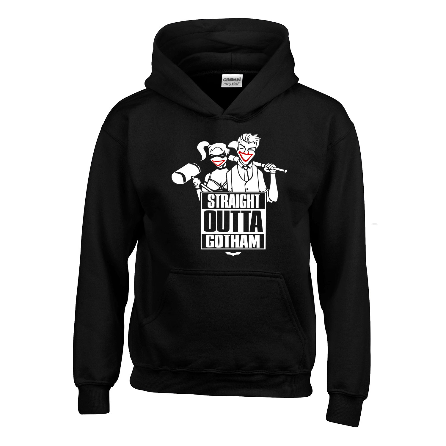 joker harley quinn gotham Fekete Gyerek Kapucnis Pulóver